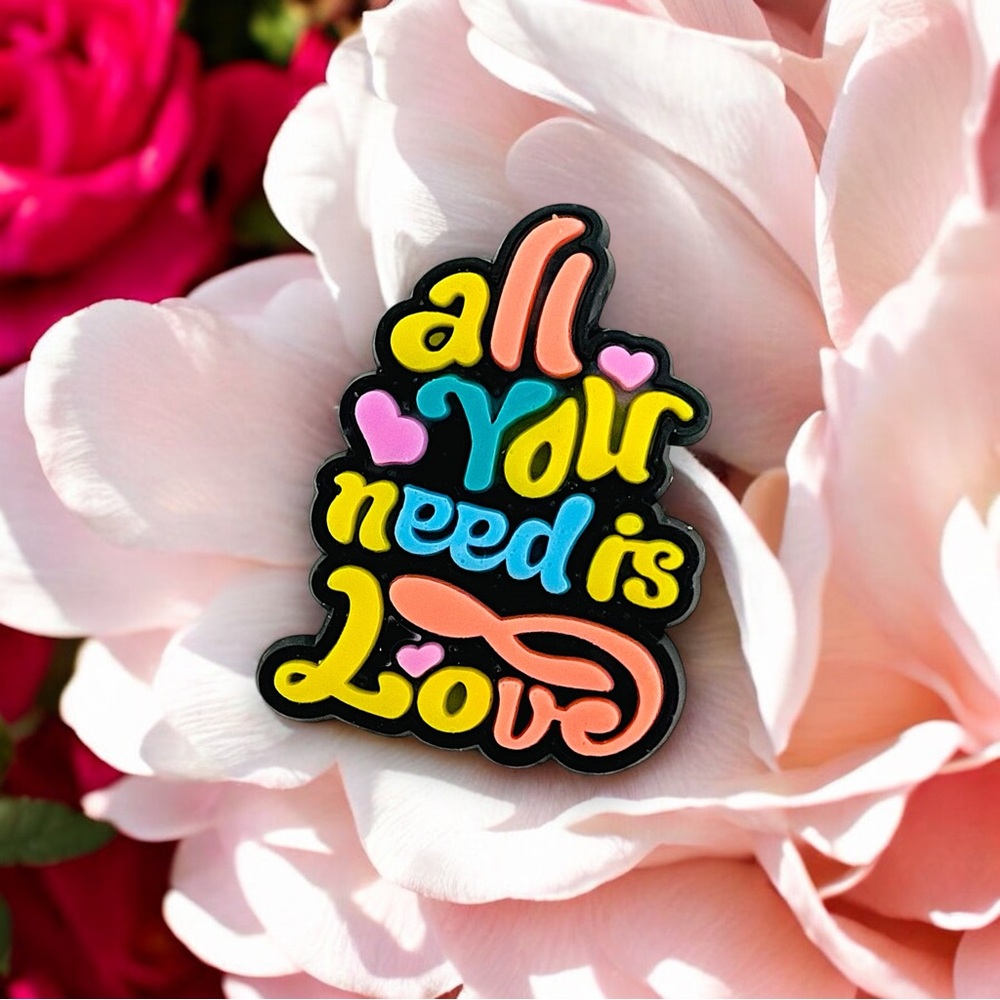 ⭐️ 3/$10 ⭐️ 🆕 "ALL YOU NEED IS LOVE" Quote PVC Shoe Charm For Crocs